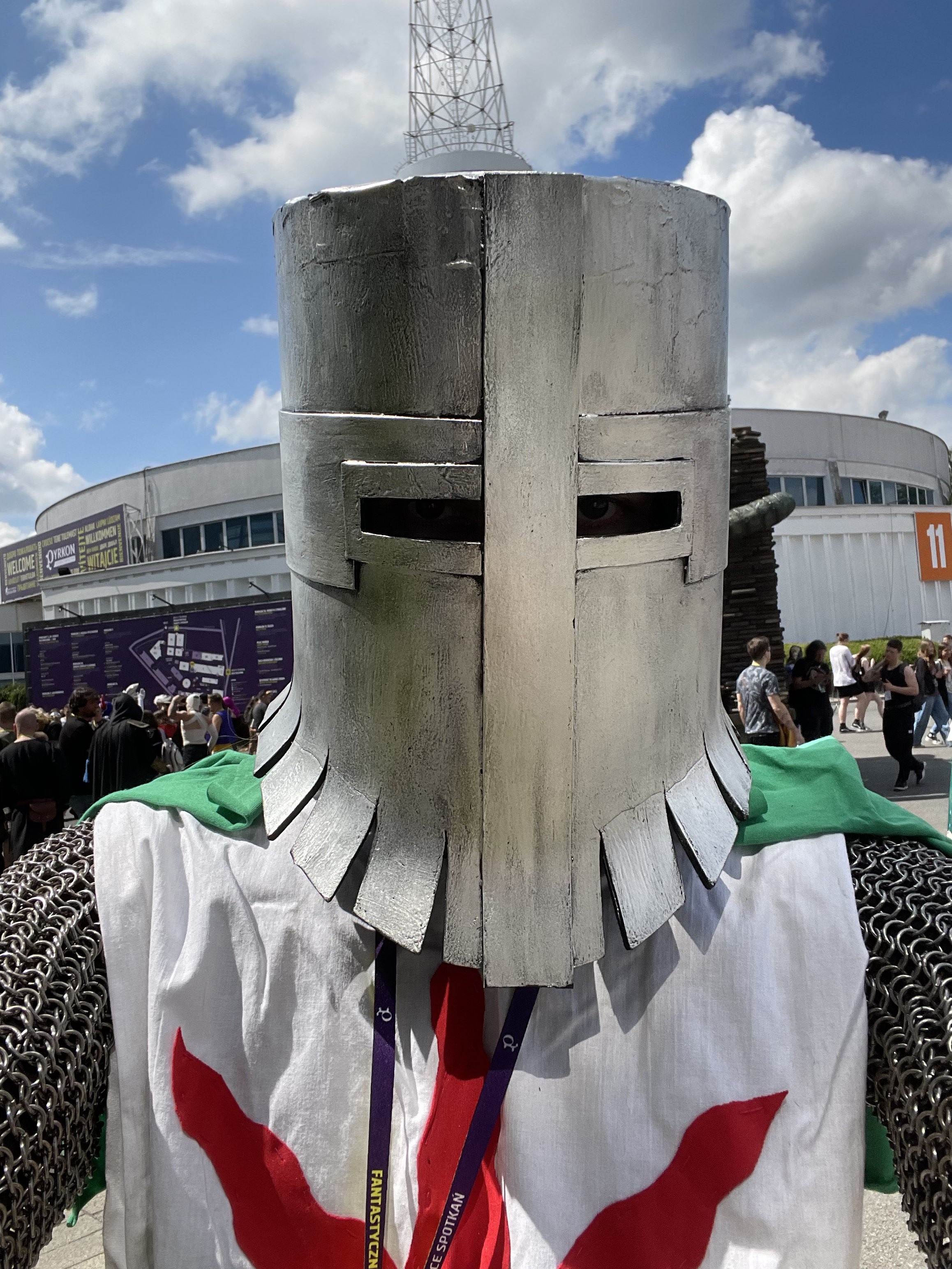 me wearing my homemade 12kg chainmail